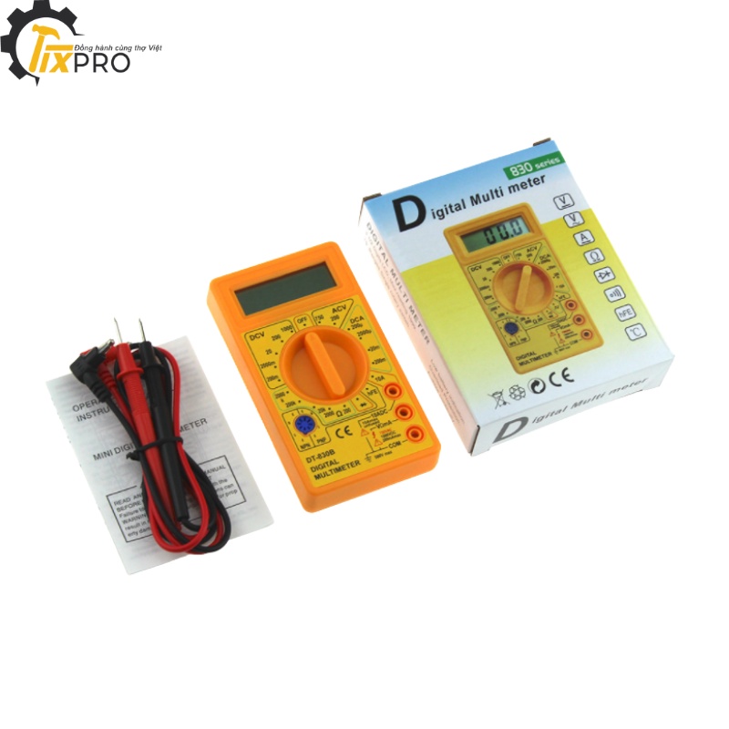 Đồng hồ đo điện DT-830B giá bình dân màu vàng