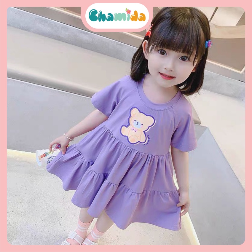 Váy cho bé gái V07 size từ 8 – 18kg, đầm bé gái chất cotton co giãn 4 chiều siêu thoải mái, dễ thương