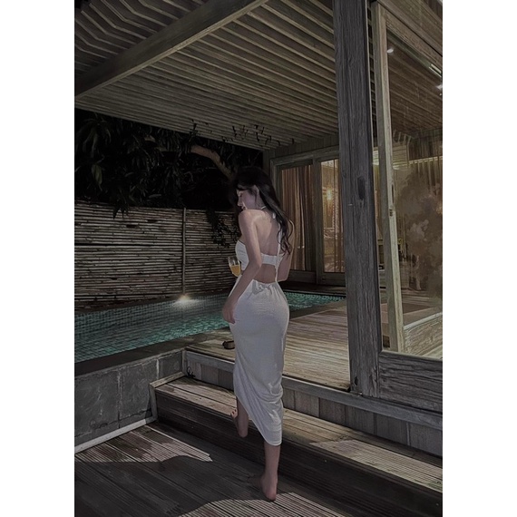 Váy Maxi Xốp Cúp Ngực Khoét Eo 3 Màu Sexy