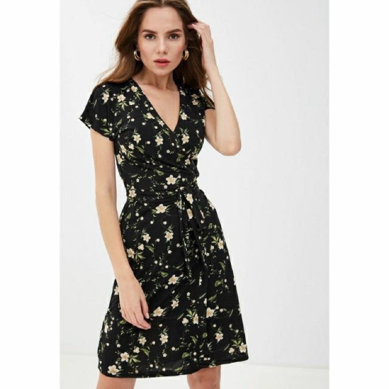 Váy hoa wrap buộc dây