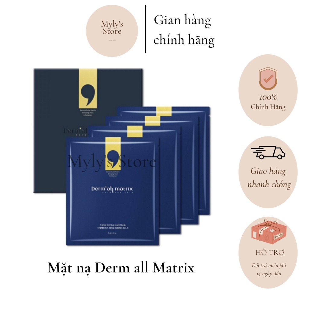Mặt nạ thải độc Derm all Matrix Facial Dermal-care Mask (hộp 4 miếng) mẫu mới - mylysstoredn
