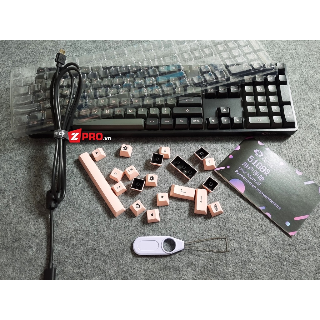Bàn phím cơ AKKO 5108S Black Pink (Hotswap/RGB/Foam tiêu âm)