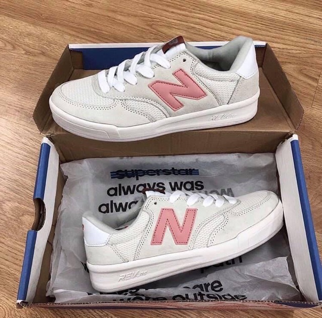 &gt;ẢNH THẬT-HÀNG THẬT&lt; Giày sneaker N CRT 300 da lộn đen, hồng ,trắng ,phản quang