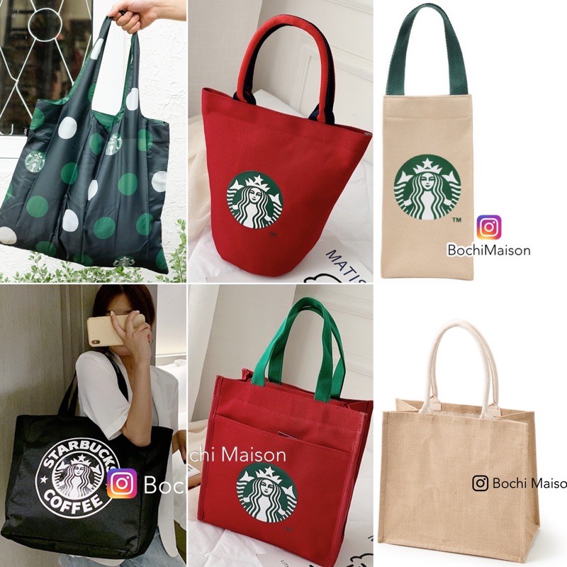 STARBUCKS-MUJI Túi vải, Túi tote, Túi đựng bình nước