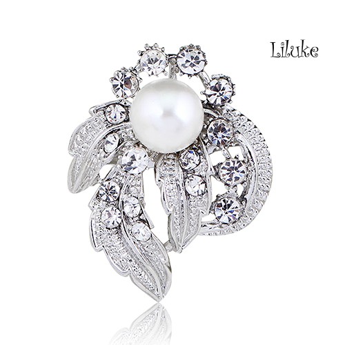 Ghim Cài Áo Hình Bông Hoa Đính Ngọc Trai Nhân Tạo Thời Trang Cho Nữ