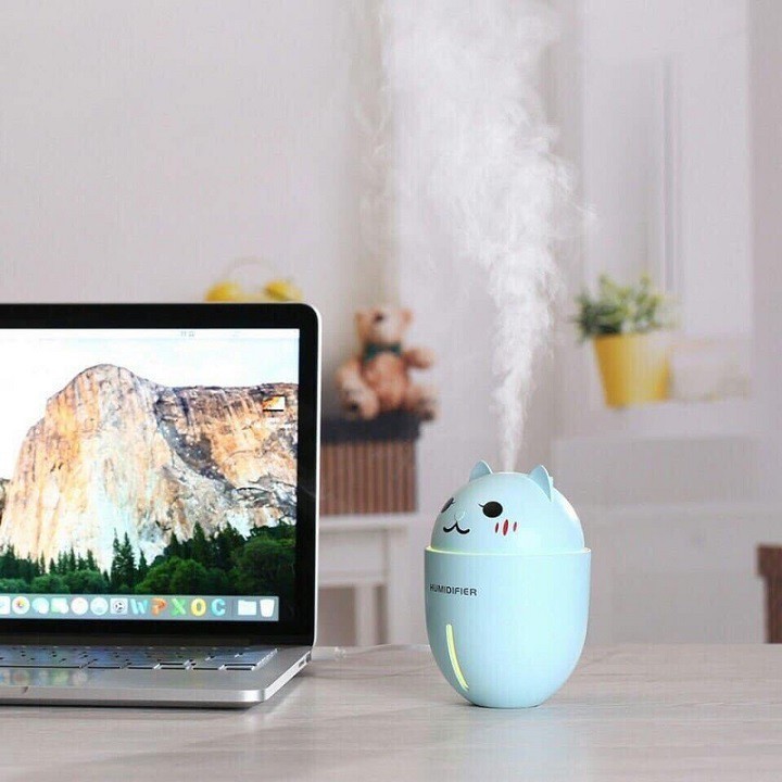 MÁY PHUN SƯƠNG MINI HÌNH CHÚ MÈO TÍCH HỢP ĐÈN TẶNG KÈM ĐÈN QUẠT USB ( Giao Mầu Ngẫu Nhiên )