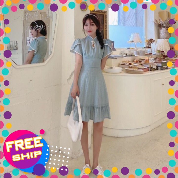 Đầm Trung Hoa Cách Tân Xinh Lung Linh