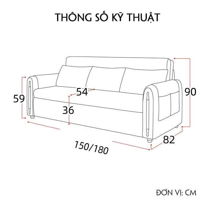 Giường đa năng gấp thành ghế sofa 180cm và 150cm , ngăn đựng đồ, chuyển đổi linh hoạt hai chế độ