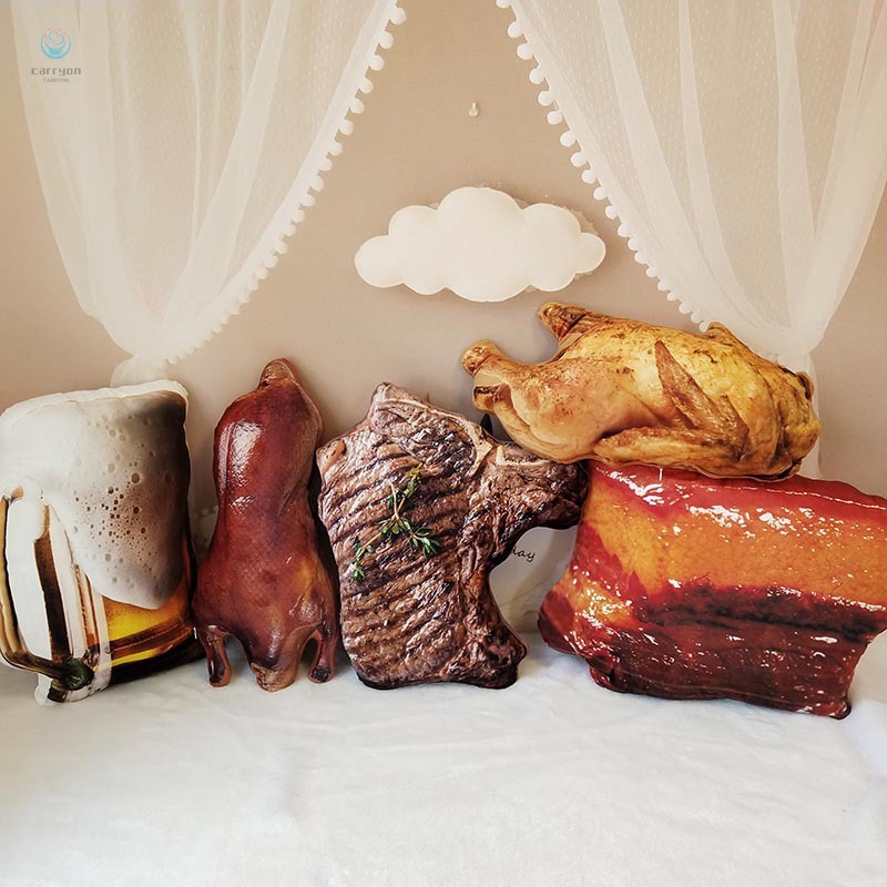 Gối Ôm Mềm Mại Hình Búp Bê Thức Ăn Có Thể Tháo Rời Và Giặt Sạch Cho Phòng Khách / Phòng Ngủ