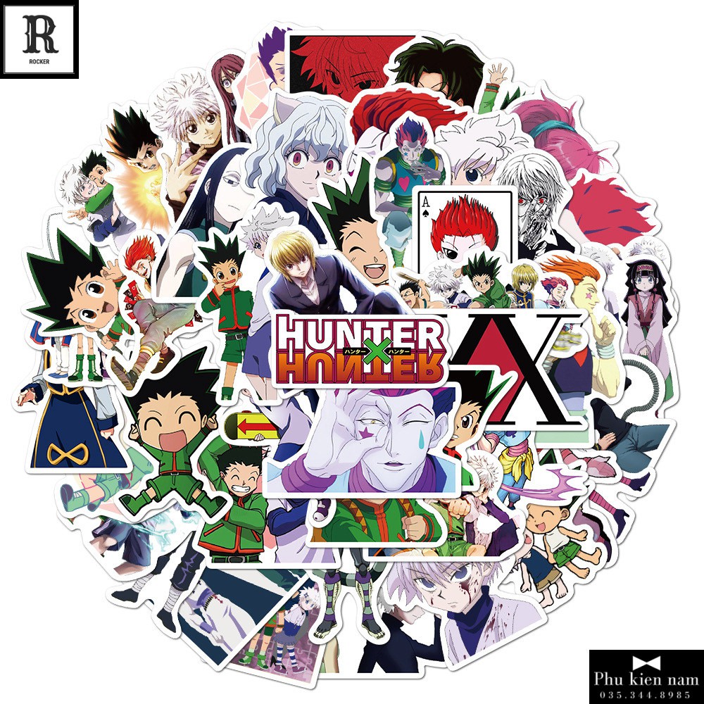 Sticker PVC Hunter X Hunter 50 Hình ST112 - Stickers Chống nước Dán Mũ bảo hiểm Vali Laptop Điện thoại Dán xe