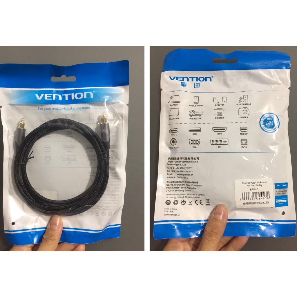 Cáp âm thanh Optical dây dù đầu hợp kim chống oxi hóa Vention BAV