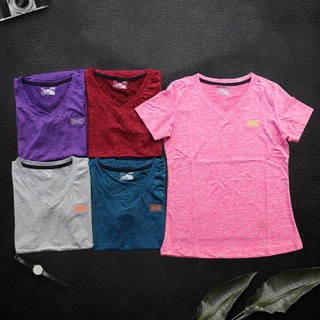 Áo thun nữ cổ tim Depstyle PT6 vải thun lụa mè 4 chiều mặc mát