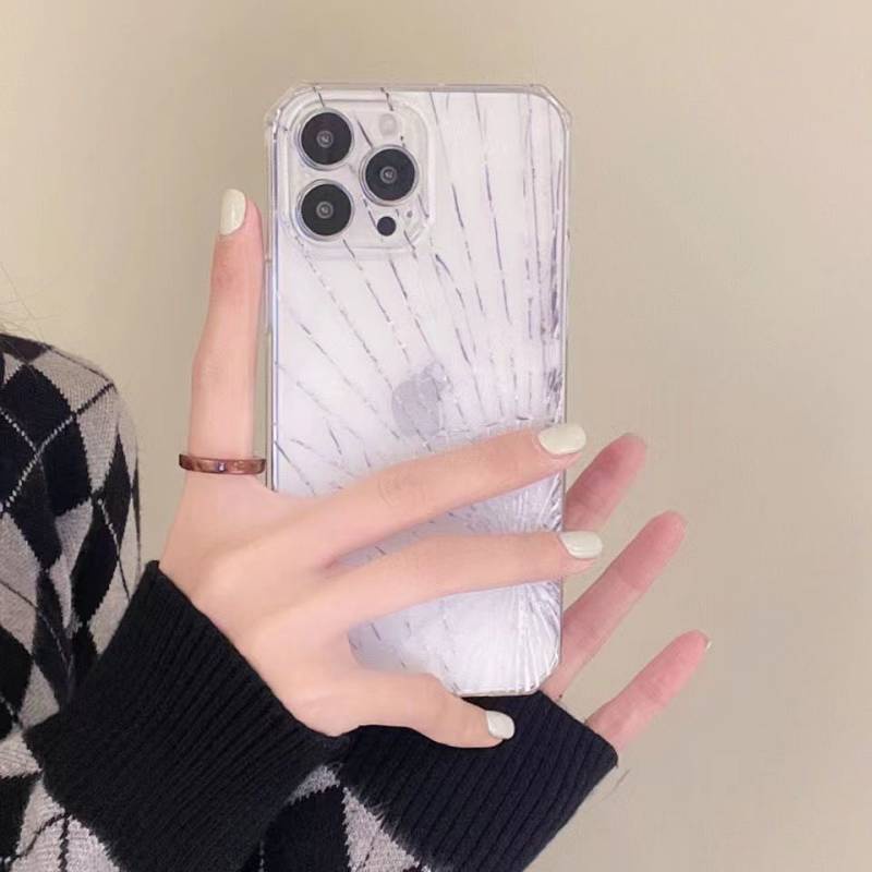 Ốp điện thoại mềm họa tiết màn hình nứt sáng tạo thích hợp cho iPhone 14 Apple 13 11 12pro 6 7 8Plus XR Xsmax X HEWs