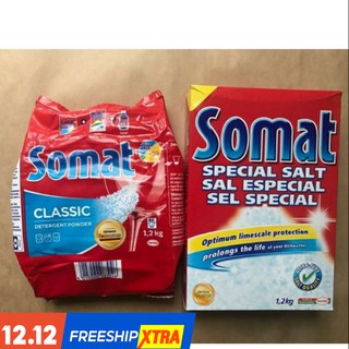 Combo muối rửa chén Somat 1.2kg+ bột rửa chén Somat 1.2kg