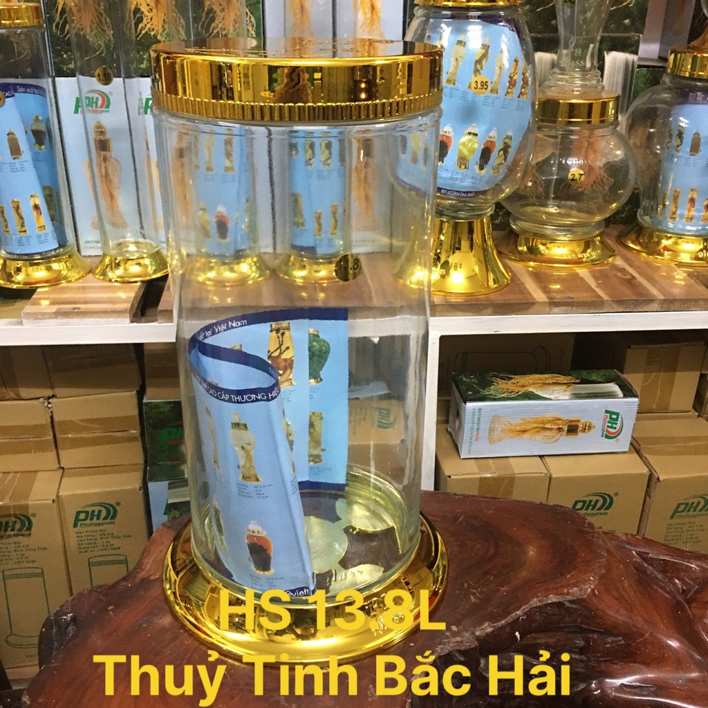 Bình Thủy Tinh Ngâm Rượu SX Tại Việt Nam HS-13.8 Lít - Thủy Tinh Bắc Hải
