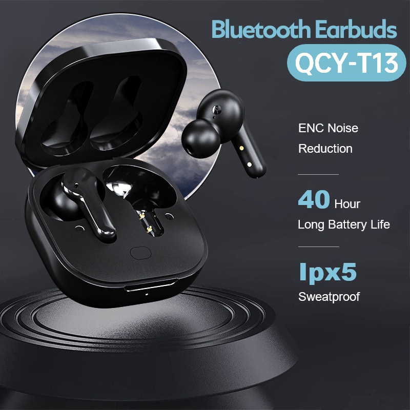 Tai Nghe Nhét Trong Không Dây QCY T13 T1C TWS Bluetooth 5.0 3D Âm Thanh Nổi Chống Thấm Nước Phong Cách Thể Thao