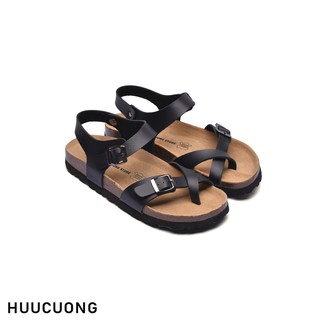 SANDAL HỮU CƯỜNG XỎ NGÓN - ĐẾ TRẤU, DA PU CHỐNG NƯỚC