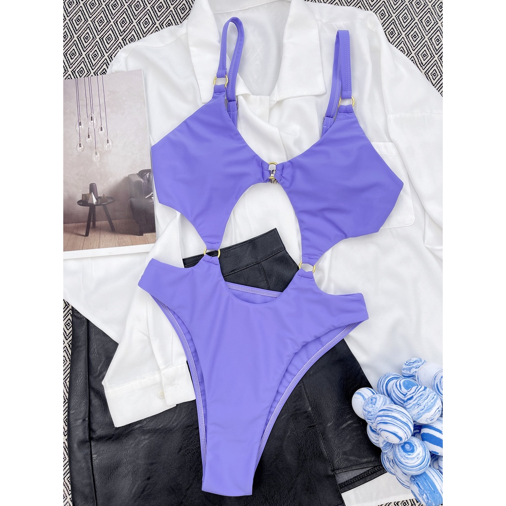 Bộ Đồ Bơi Một Mảnh Màu Xanh Tím Thời Trang Dành Cho Nữ