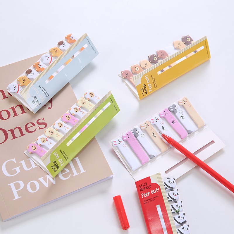 Giấy Ghi Chú Đánh Dấu Trang Hình Động Vật Đáng Yêu Memo Pad - Notemark Animal