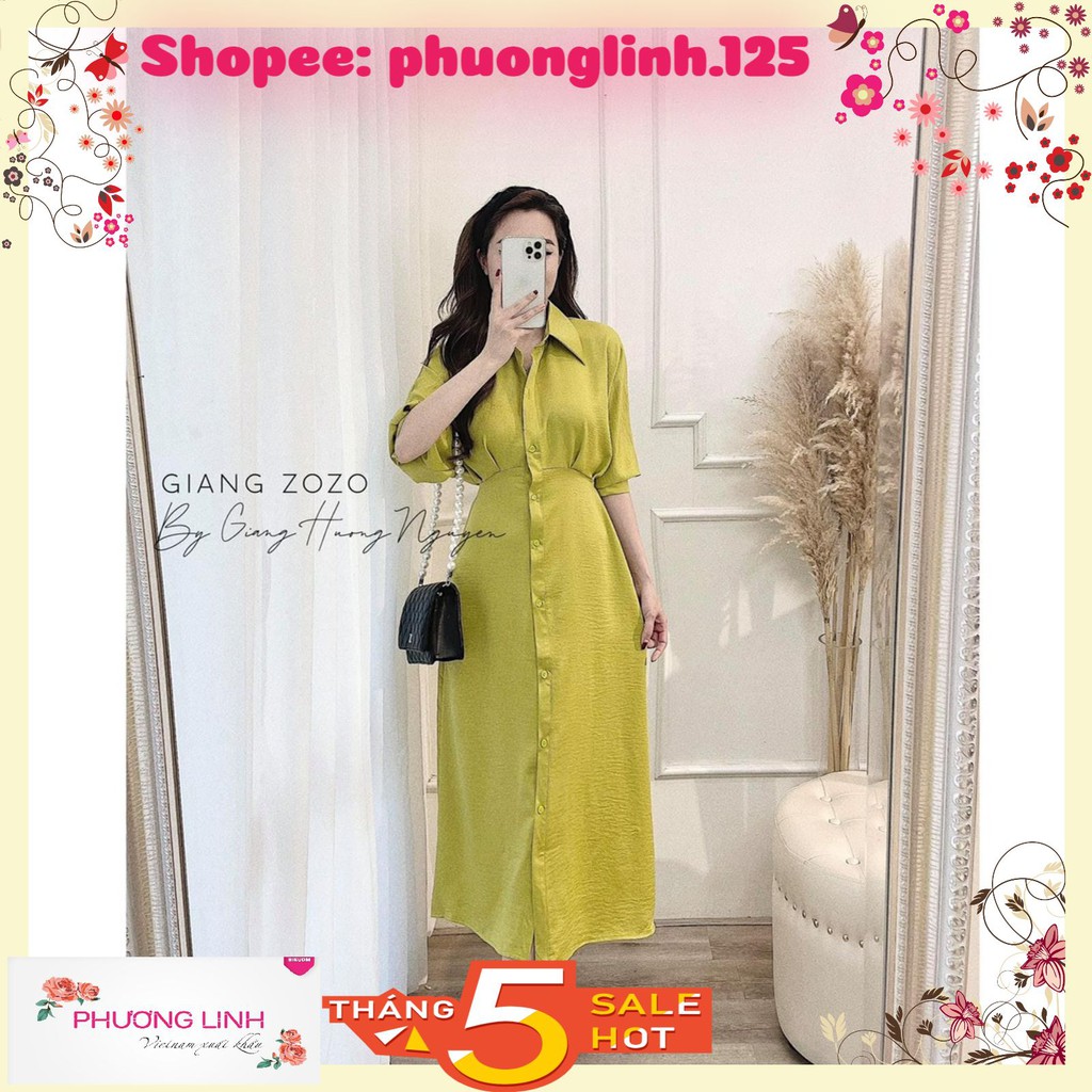 VÁY LỤA XANH CỐM CỔ ĐỨC TAY LỠ CHO NỮ | BigBuy360 - bigbuy360.vn