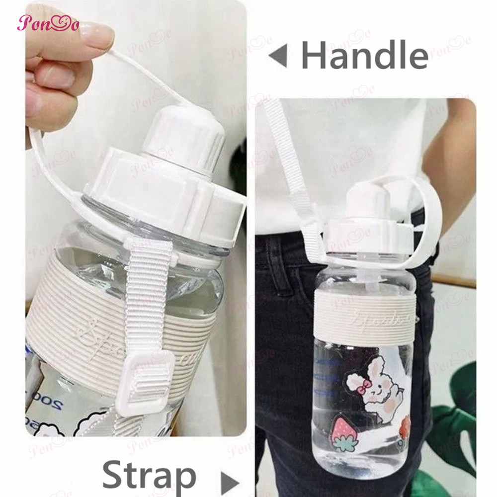 Bình Nước Màu Trắng Dung Tích 600ml - 2l Tích Hợp Ống Hút Sử Dụng Tiện Lợi