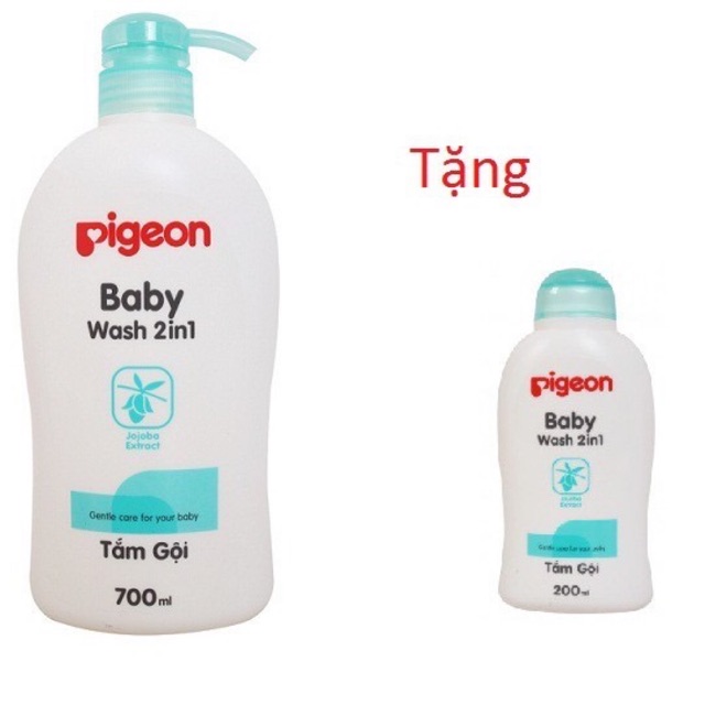 Tắm gội pigeon 2in1 700ml tặng chai 200ml