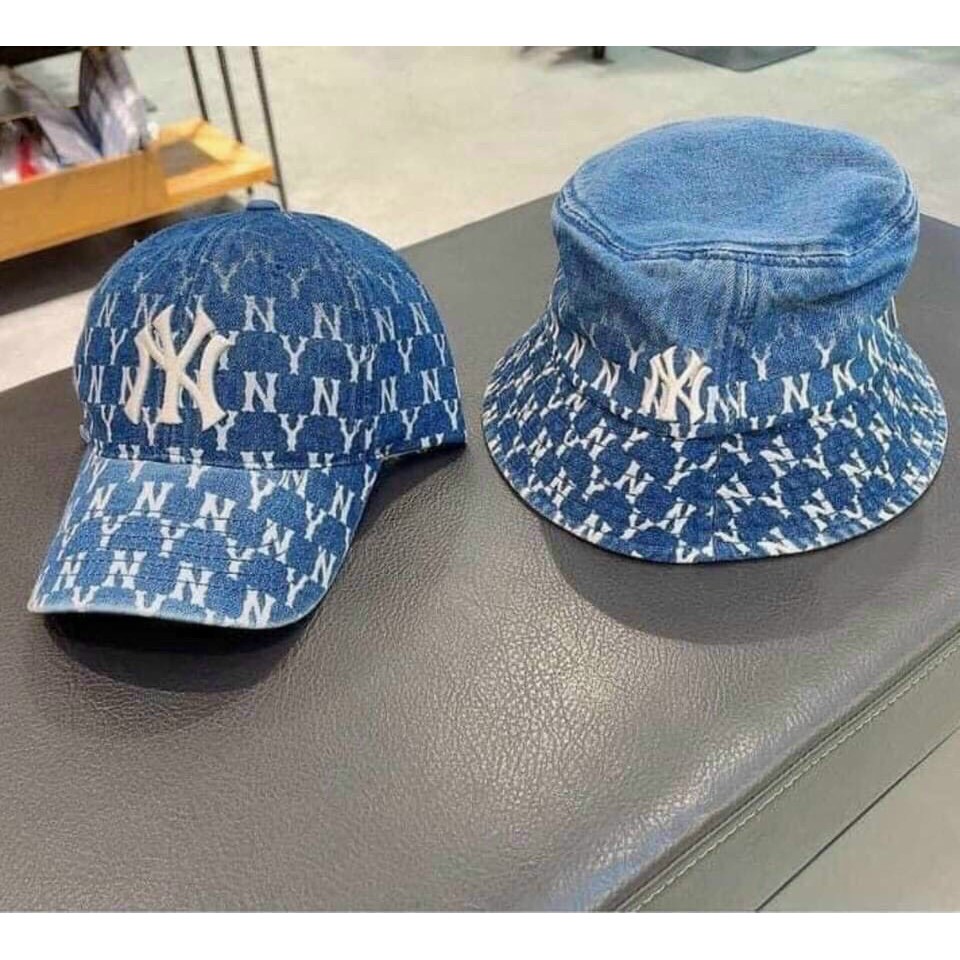 Combo 1 Nón lưỡi trai jean N.Y, Mũ bucket xanh N.Y xuất khẩu, VNXK