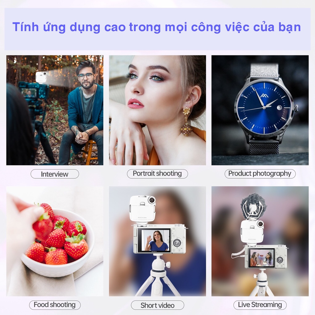 Đèn Led hỗ trợ quay phim chụp ảnh LENSGO RGB R50