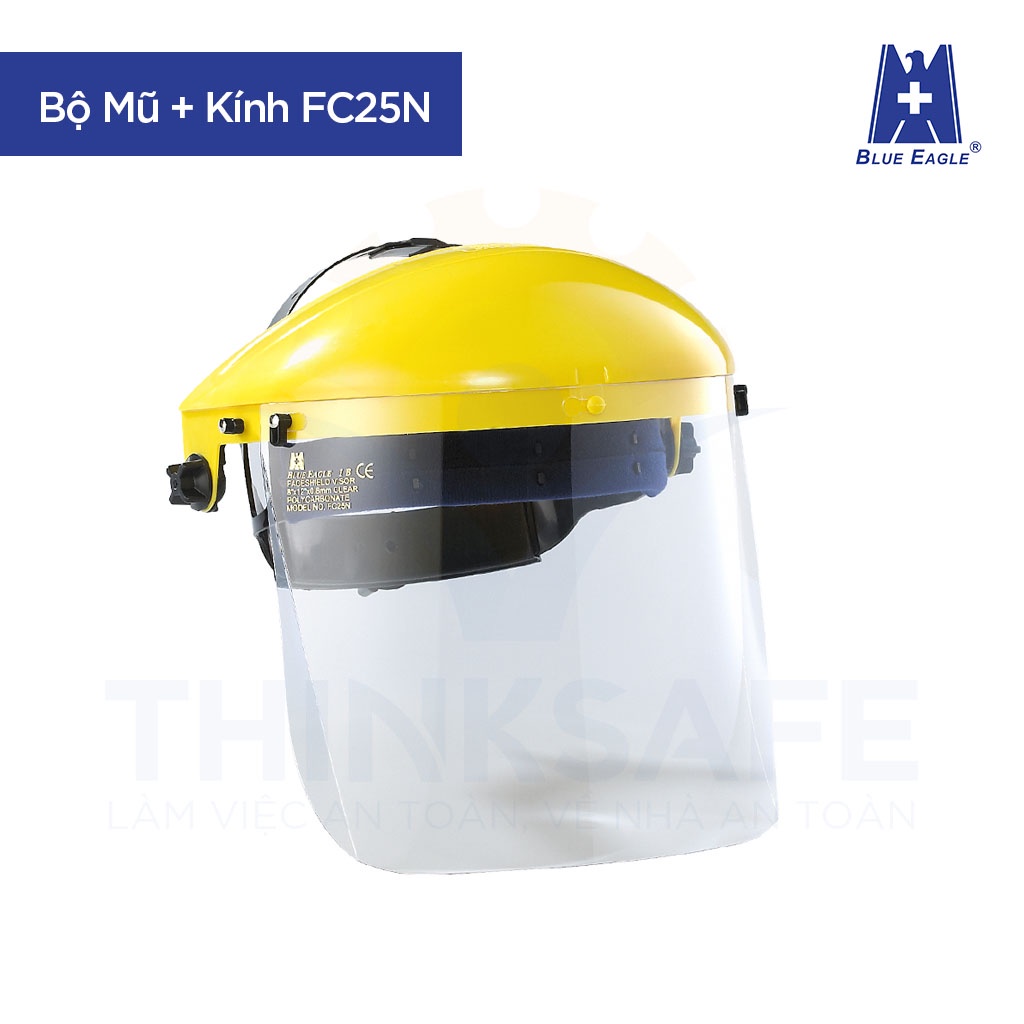 Kính chắn bảo hộ Blue Eagle Thinksafe, mũ kính bảo vệ che cả khuôn mặt, chống bụi, trong suốt, mài, phòng dịch, đa dụng