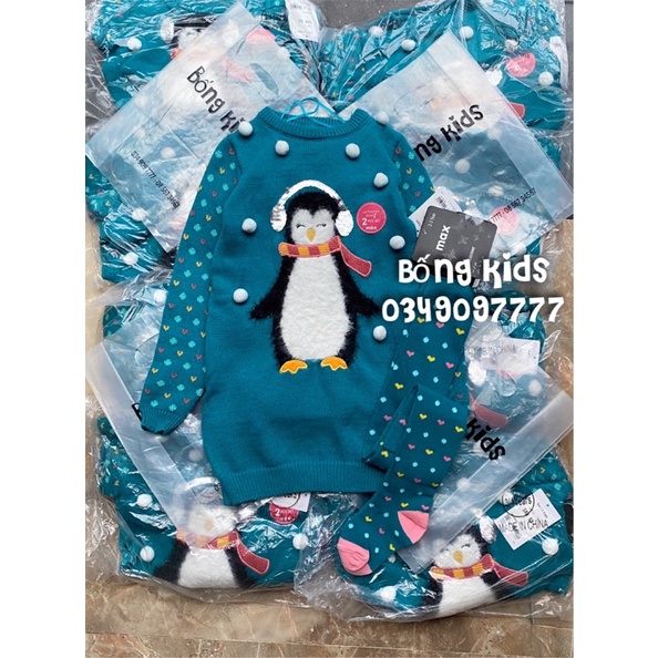 Váy Len Bé Gái Cánh Cụt Xanh Dương MAX