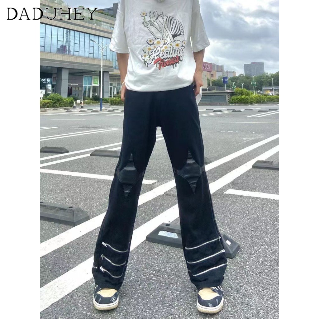 Quần dài ống rộng phối dây kéo thời trang hip hop
