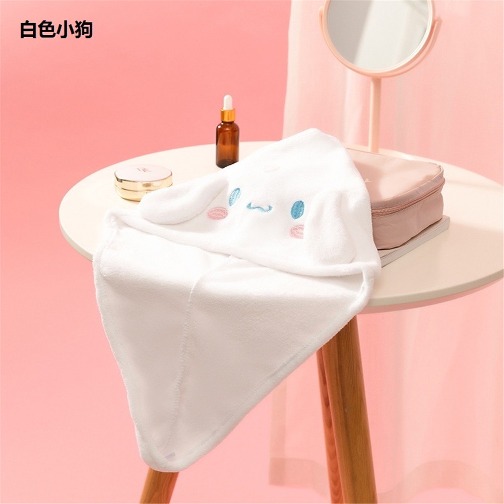 Mũ Trùm Tóc Thấm Hút Nước Nhanh Khô Hình Tai Thỏ Dễ Thương