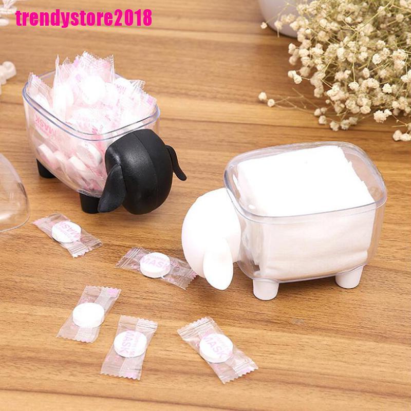 Hộp đựng tăm xỉa răng để bàn trong suốt hình chú cừu dễ thương