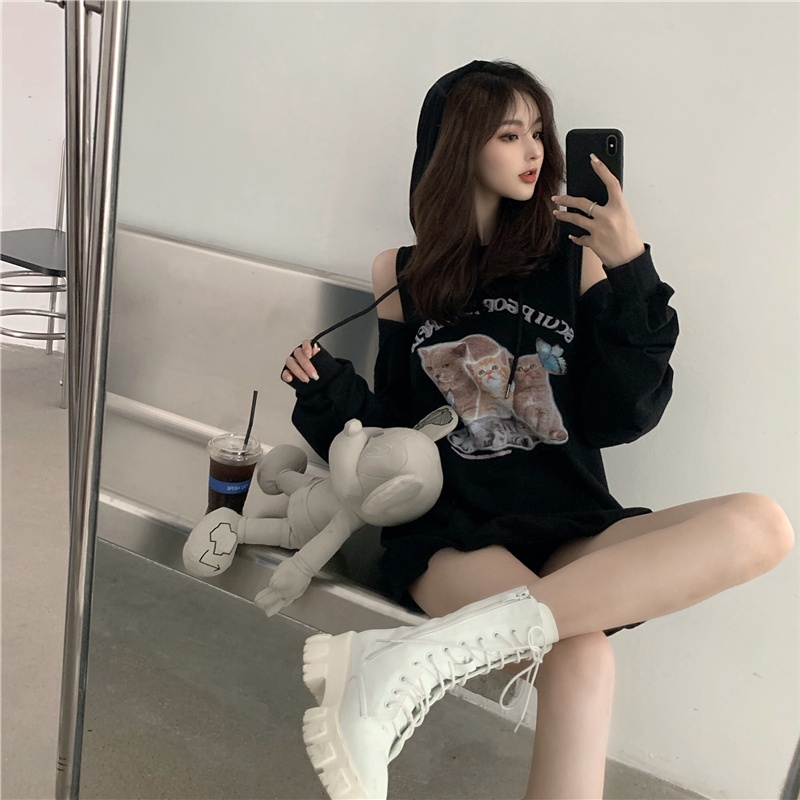 Áo hoodie dáng rộng in họa tiết thời trang mới cho nữ | BigBuy360 - bigbuy360.vn
