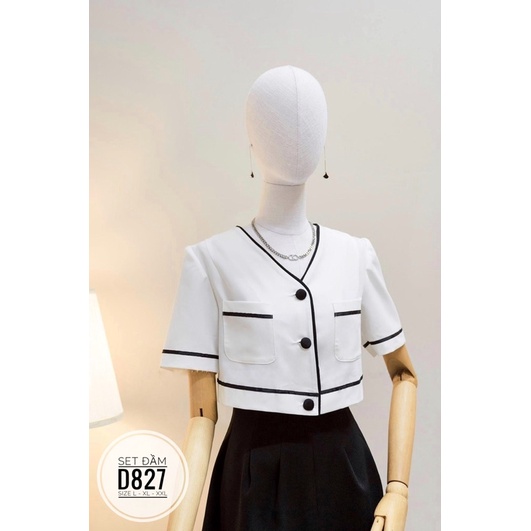 Bigsize Set đầm kèm áo viền D827