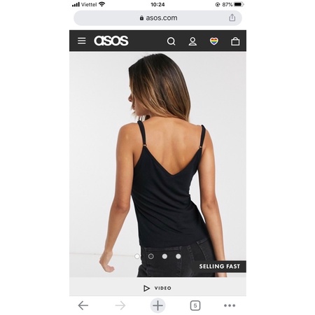 Áo thun asos cổ V  thun lụa bigsize