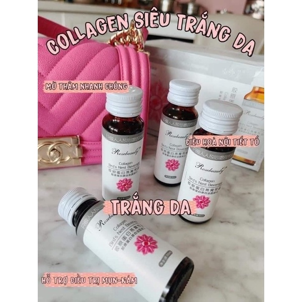 CHÍNH HÃNG 100%] Nước Uống collagen yến roé beauty, Trẻ Hóa Da, Giúp Da Căng Mịn Sáng Bóng, Tươi Trẻ, Mịn Màng