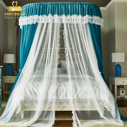 Mùng khung ròng rọc  không khoan tường  - khung inox - vải tuyn cao cấp mắt nhỏ gồm -hàng có sẵn