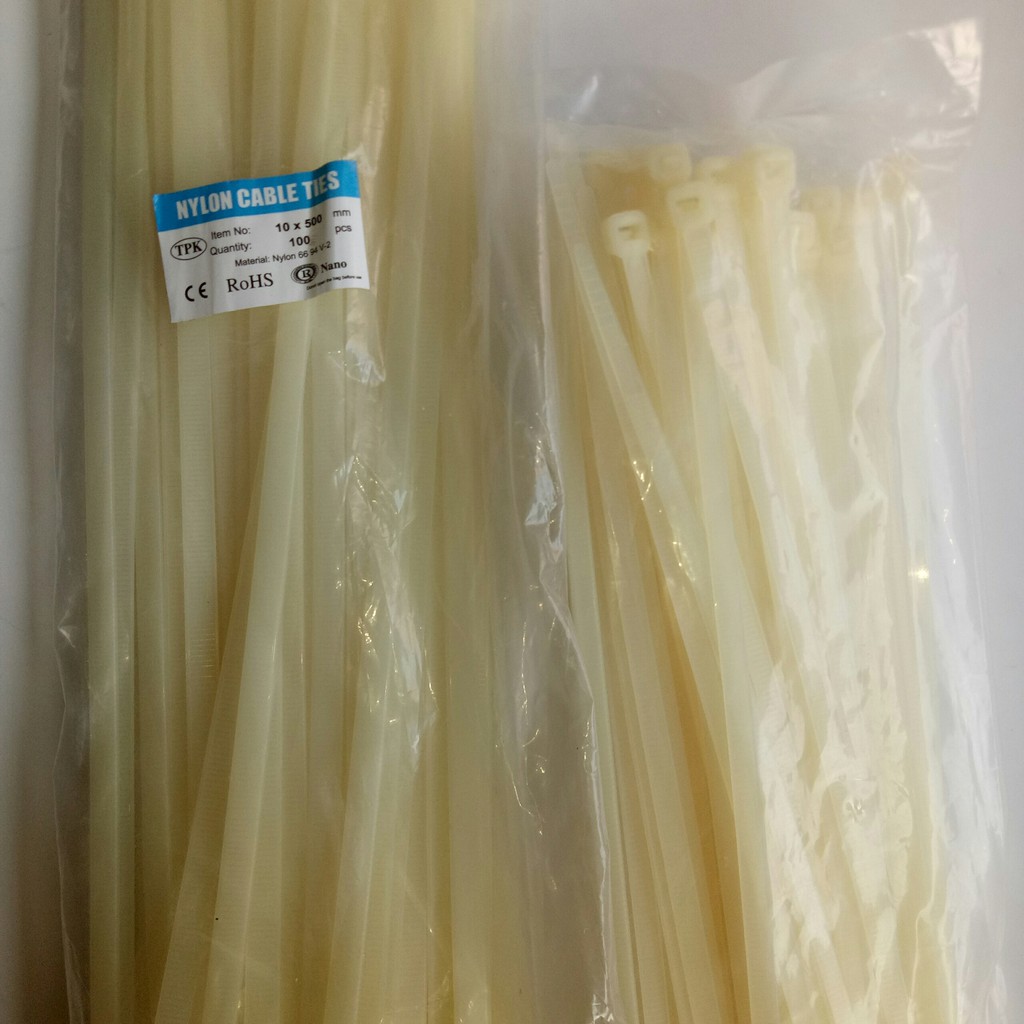 Dây Rút Nhựa 5 Tấc 50cm  Màu Trắng