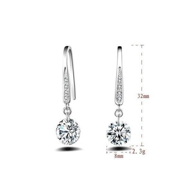 Earrings Ornament Rock Crystal Korean Fashion Silver