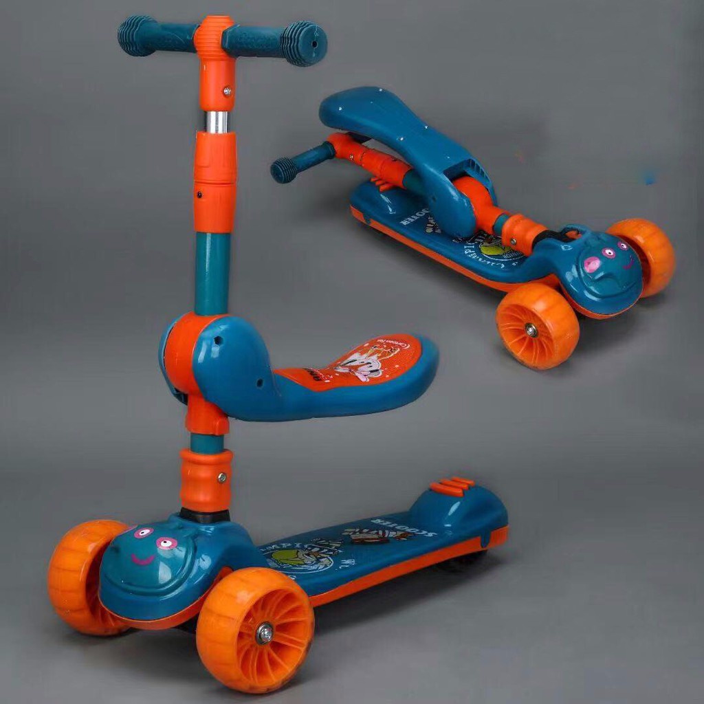 Xe Scooter, Xe Chòi Chân 3 In 1 Có Đèn Nhạc Hình Heo Peppa Cute Chịu Lực 90KG