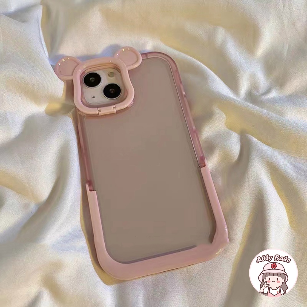 Ốp Điện Thoại TPU Mềm Mỏng Trong Suốt Hình Gấu 3D Cho Iphone 14 Pro Max 11 7Plus 13 12 11 Pro Max X XS