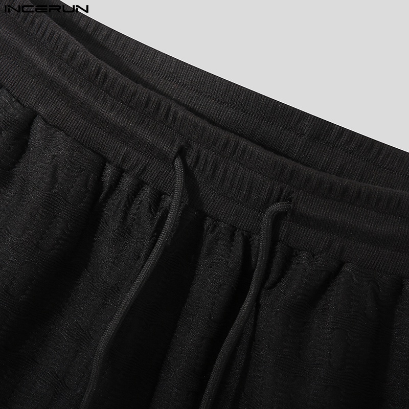 Set trang phục INCERUN áo sơ mi tay ngắn cổ tròn và quần short baggy size S-5XL mặc thoải mái thời trang dành cho nam