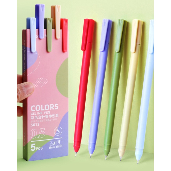 Set 5 bút gel Morandi Bút Gel Kaco bản dupe RESUN nhiều màu phụ kiện văn phòng phẩm