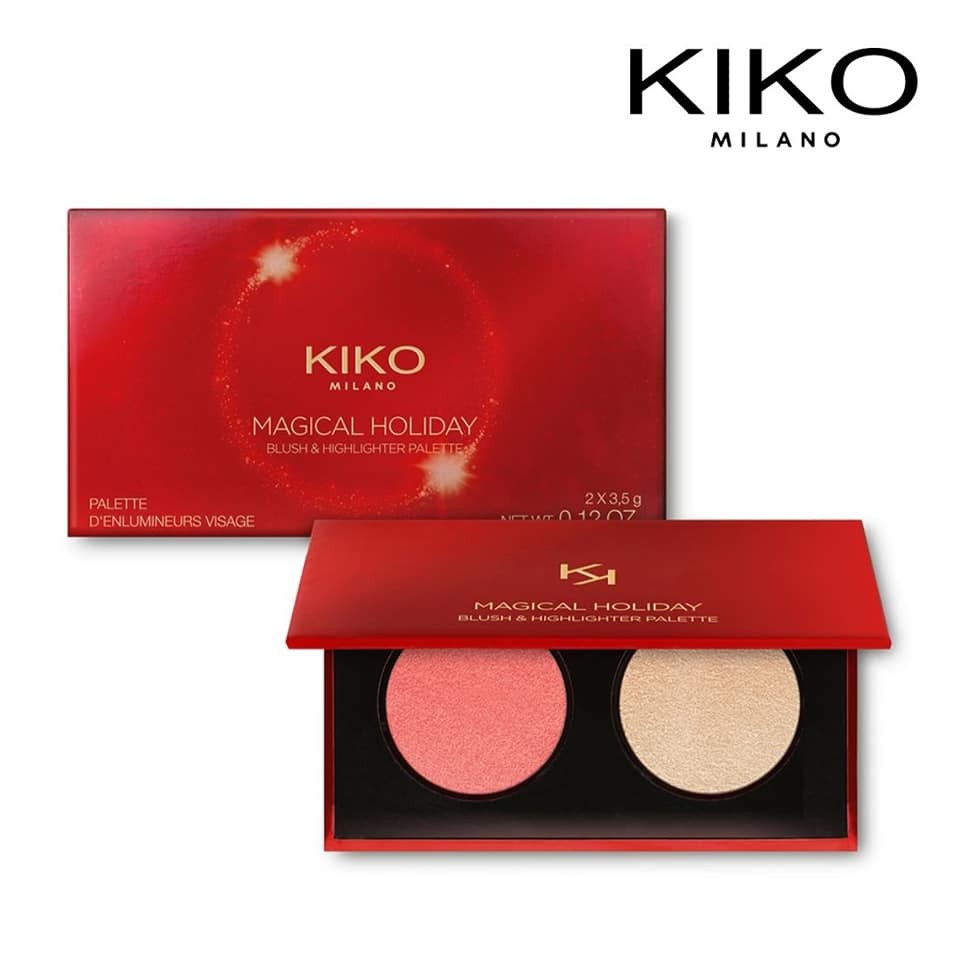 Bảng phấn má và phấn bắt sáng KIKO Magical Holiday Blush &amp; Highlighter Palette 02 Stardurt - Hàng Pháp Đủ Bill