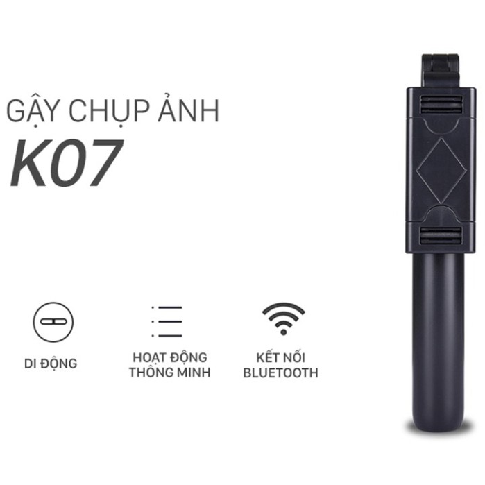 Gậy Chụp Ảnh K07 Bluetooth Selfie kèm Điều Khiển từ xa remote, Gậy tự sướng 3 chân đa năng | BigBuy360 - bigbuy360.vn