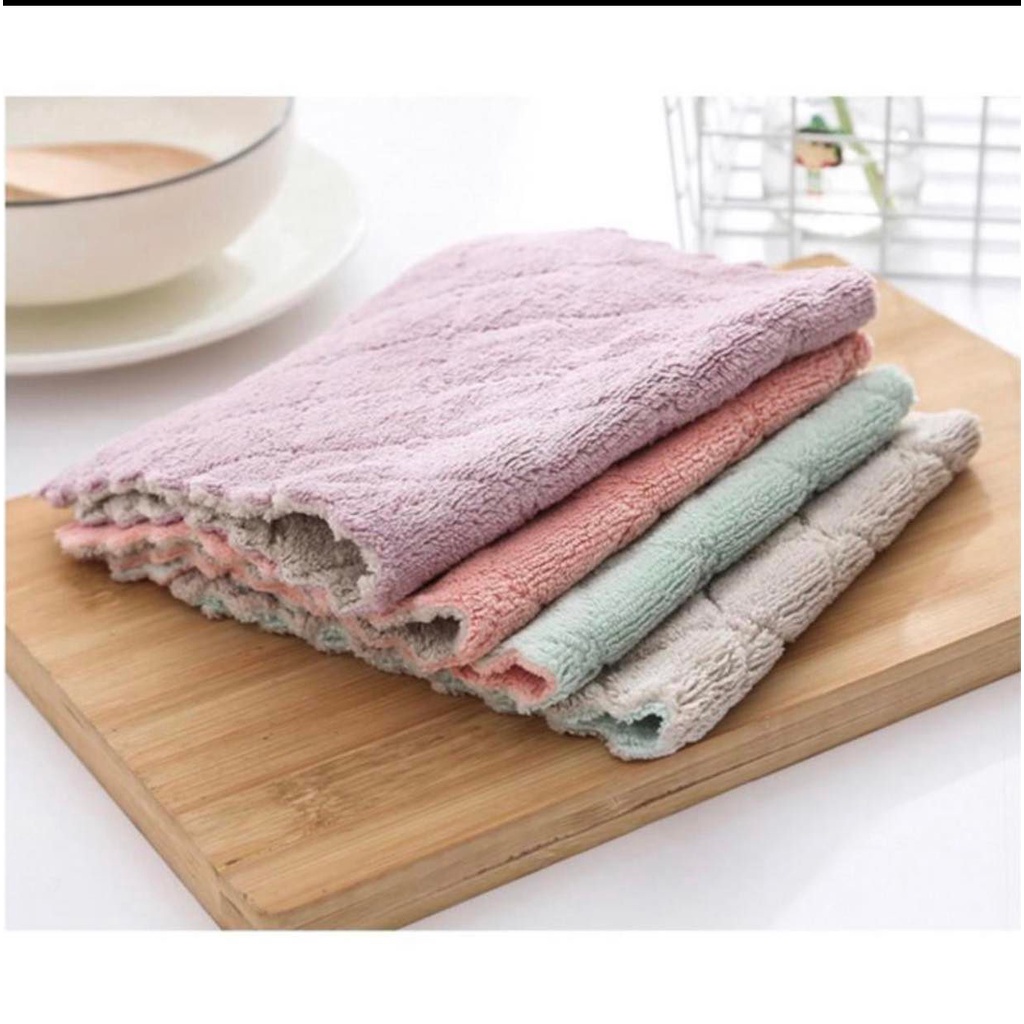 Khăn lau bếp đa năng 2 mặt tiện dụng - Siêu thấm nước, mềm mịn, kháng khuẩn - Dễ giặt sạch, phơi nhanh khô