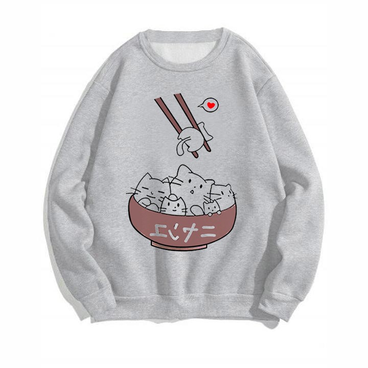 Áo Sweater nữ in Mèo Cute