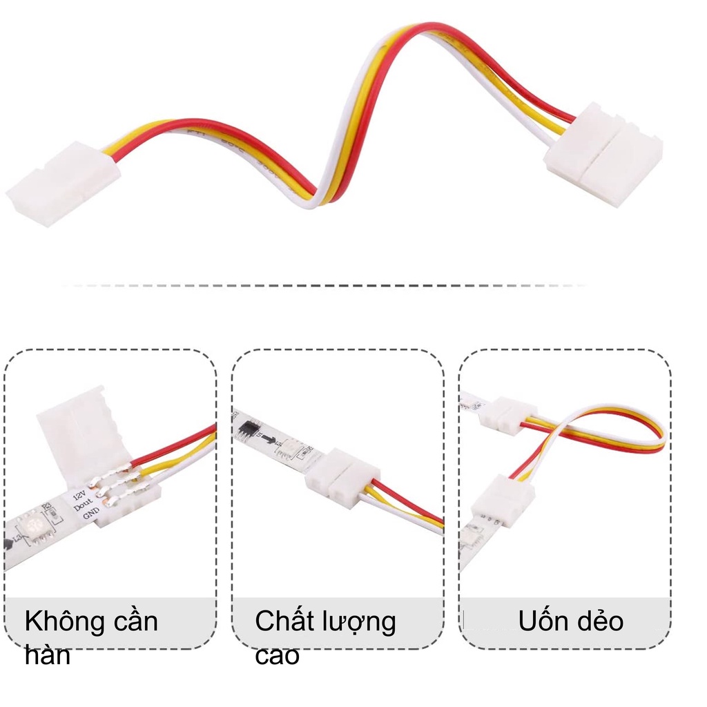 Cáp nối nhanh cho dây LED 10mm 3P WS2811, WS2812, SK6812