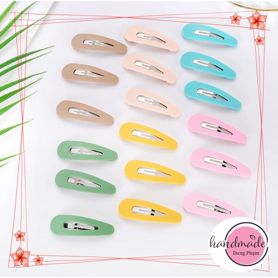 ( Giá 1c )  Kẹp tóc giọt nước 5,5cm kim loại bọc nhựa nhiều màu - Phụ kiện tóc DIY